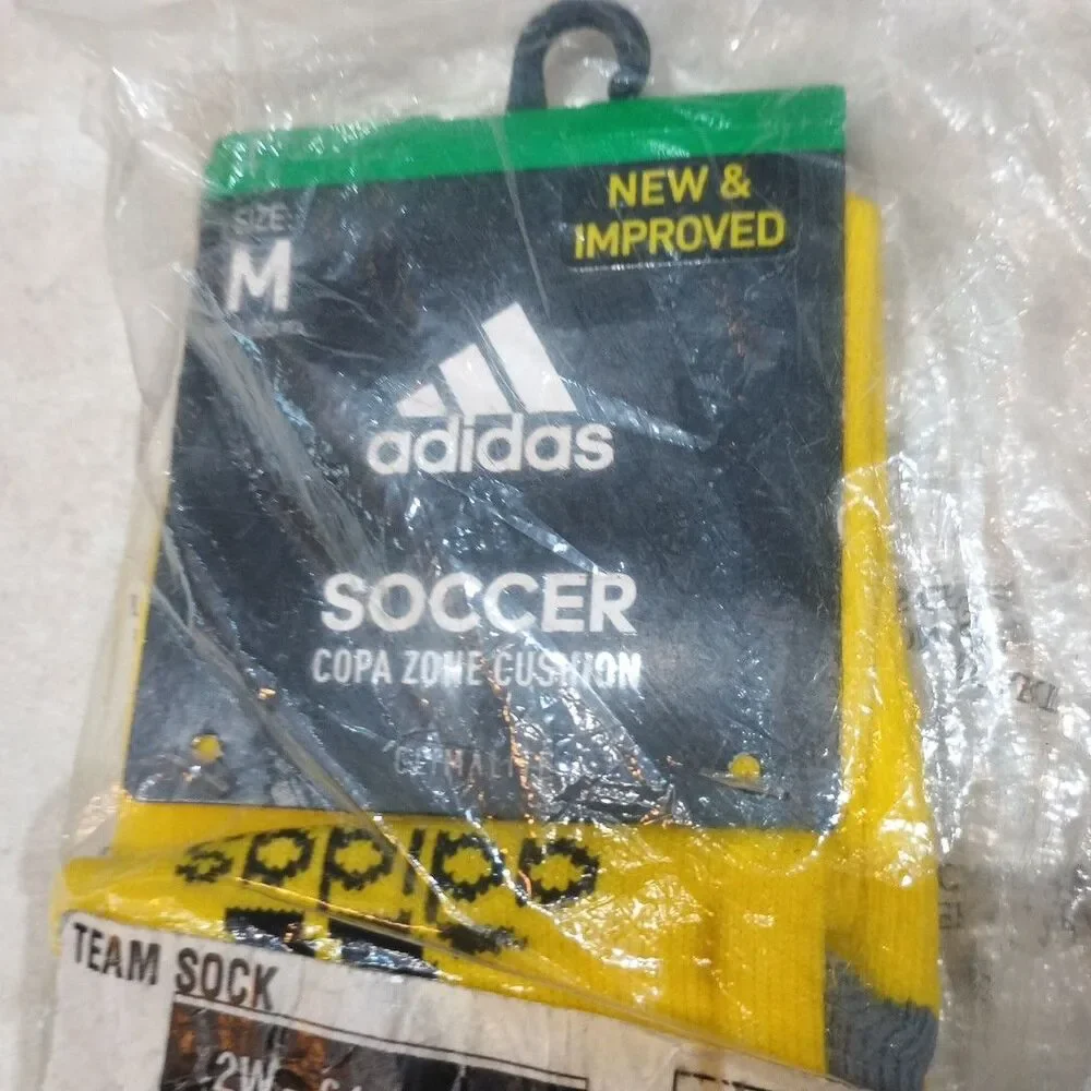 NOS 2018 Adidas Climalite Soccer Copa Zone Cushion Socks Yellow And Black Size M